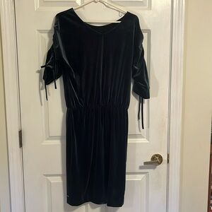 Solar, NWT, black velour dress, size 38 or medium.